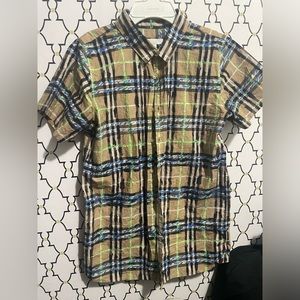 Boys Burberry button up shirt